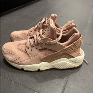 Nike Women’s Pink Suede Huarache-Style Sneakers